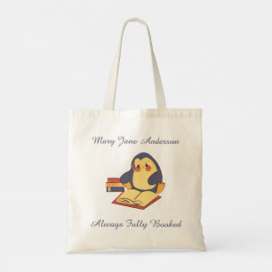 Sac fourre-tout personnalisé de lecture de manchot