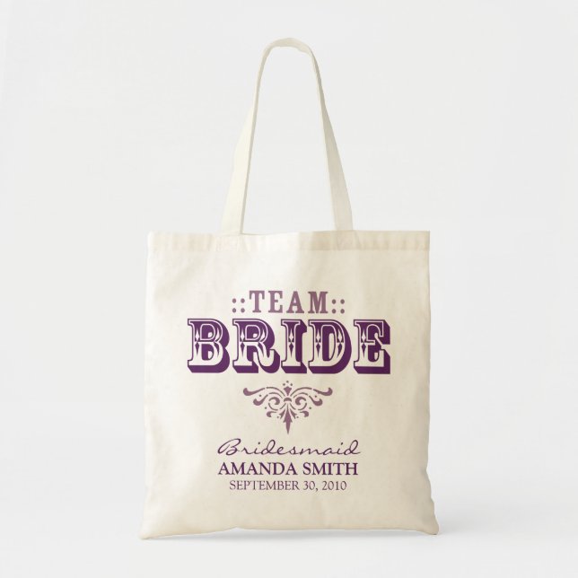 Sac fourre-tout personnalisé du mariage "TEAM BRID (Devant)