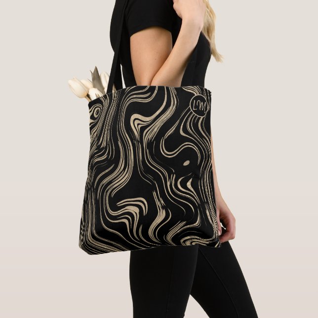 Sac fourre-tout personnalisé en or marbré (De près)