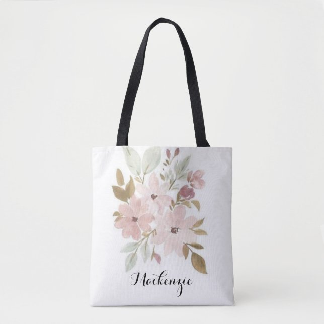Sac fourre-tout personnalisé Floral Bridesmaid (Devant)