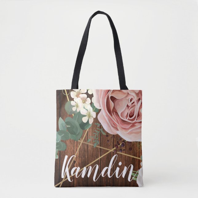 Sac fourre-tout personnalisé Géométrique Rose de j (Devant)