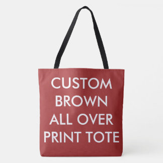 Sac fourre-tout personnalisé marron tout imprimé