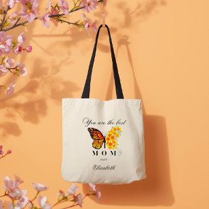 Sac fourre-tout personnalisé papillon floral