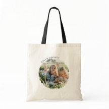  Sac fourre-tout personnalisé photo ronde,texte