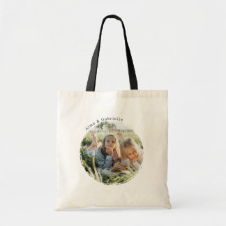  Sac fourre-tout personnalisé photo ronde,texte