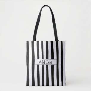 Sac fourre-tout personnalisé rayé noir et blanc