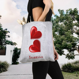 Sac fourre-tout personnalisé Red Hearts