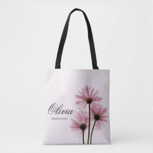Sac fourre-tout personnalisé rose floral pour demo