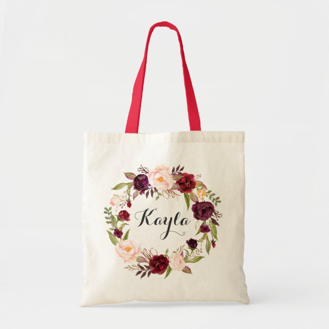 Sac fourre-tout personnalisé. Sac fourre-tout flor (Devant)