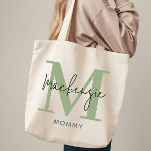 Sac fourre-tout personnalisé vert sauge Cadeau pou