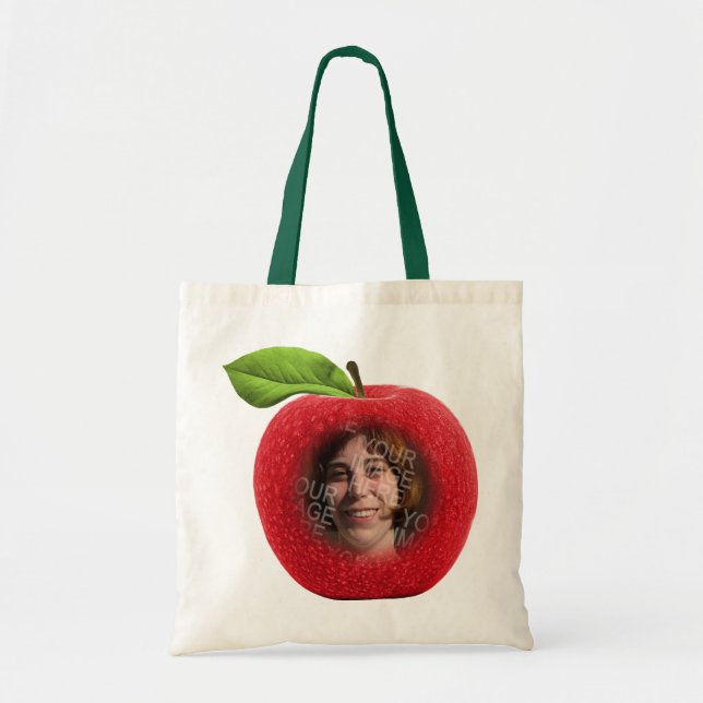 Sac fourre-tout photo Apple Face personnalisé (Devant)
