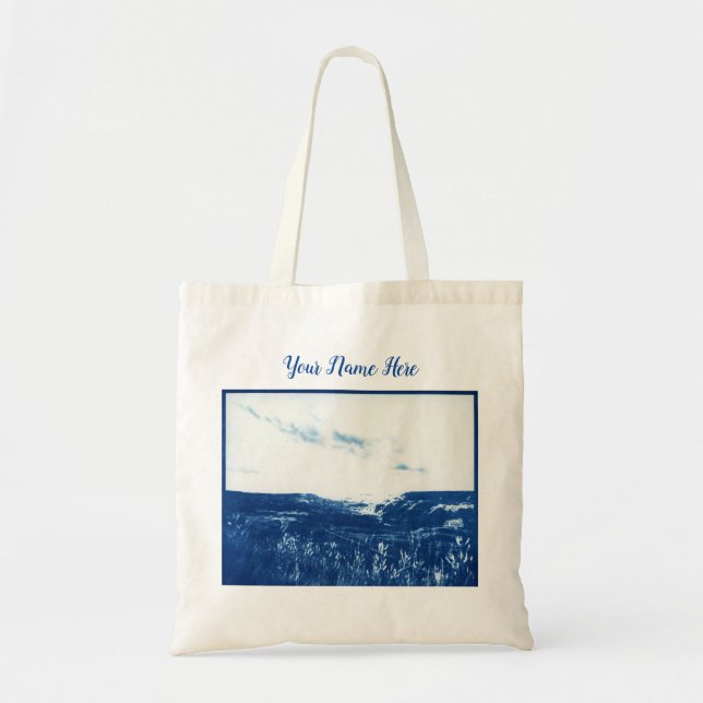 Sac fourre-tout photo bleu vintage (Devant)