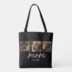Sac fourre-tout photo noir avec texte établi par m
