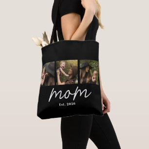 Sac fourre-tout photo noir avec texte établi par m