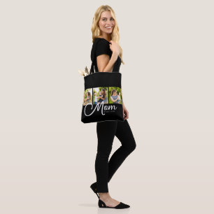 Sac fourre-tout photo noir avec texte Maman établi