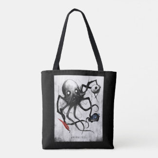 Sac fourre-tout pieuvre Black Inky Bones Press
