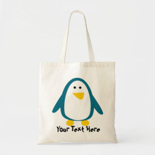 Sac fourre-tout pingouin sarcelle et blanc mignon