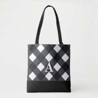 Sac fourre-tout plaqué noir blanc de buffle avec i