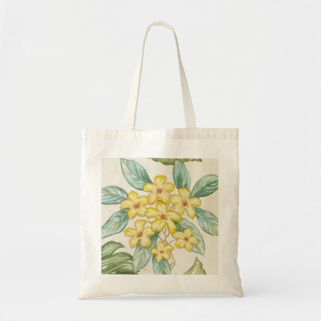 Sac fourre-tout Plumeria jaune (Devant)