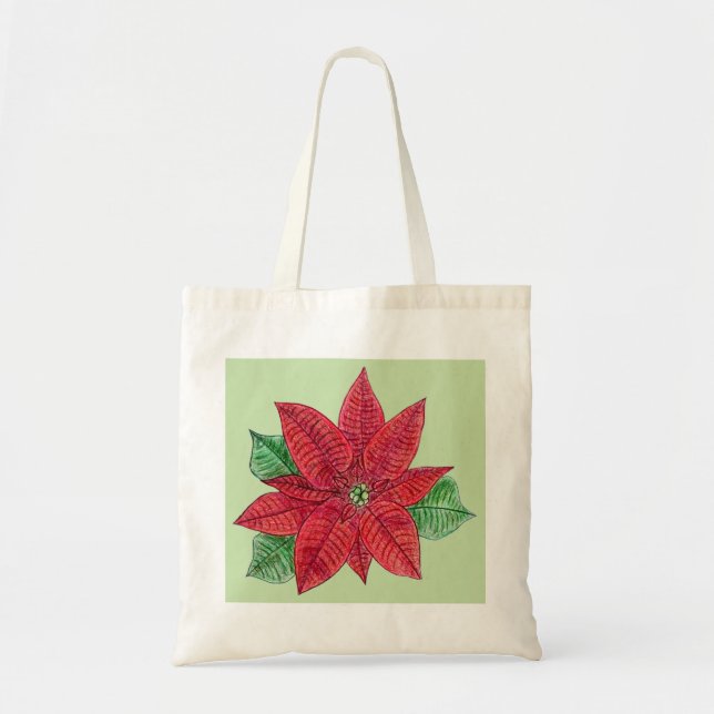 Sac fourre-tout Poinsettia - Vert menthe (Devant)