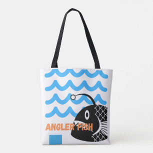Sac fourre-tout Poisson-pêcheur mignon Vagues oc