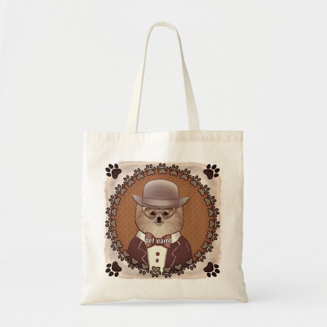 Sac fourre-tout Poméranien en lunettes (Devant)