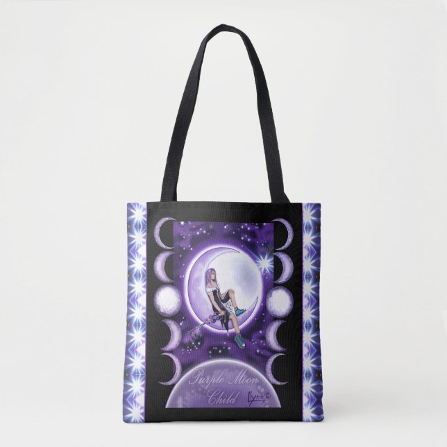 Sac fourre-tout pour enfants de la lune violette (Devant)