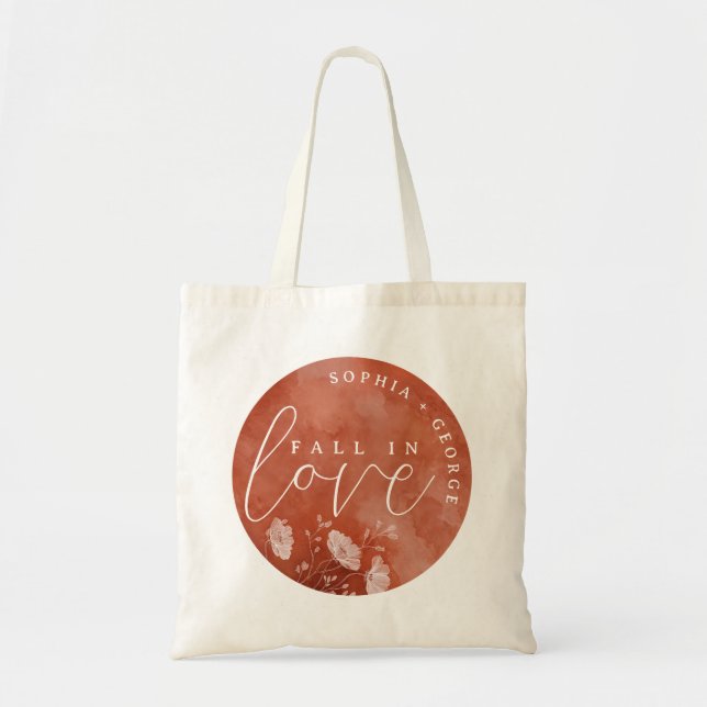 Sac fourre-tout pour mariage terracotta Fall in Lo (Devant)