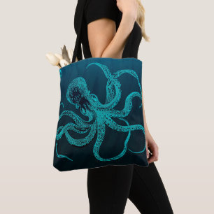 Sac fourre-tout profond de pieuvre de l'océan bleu