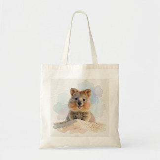 Sac fourre-tout Quokka regardant par-dessus une du