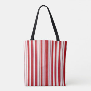 Sac fourre-tout, rayure rouge et blanc vertical