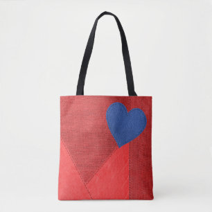 Sac fourre-tout Red Denim Heart