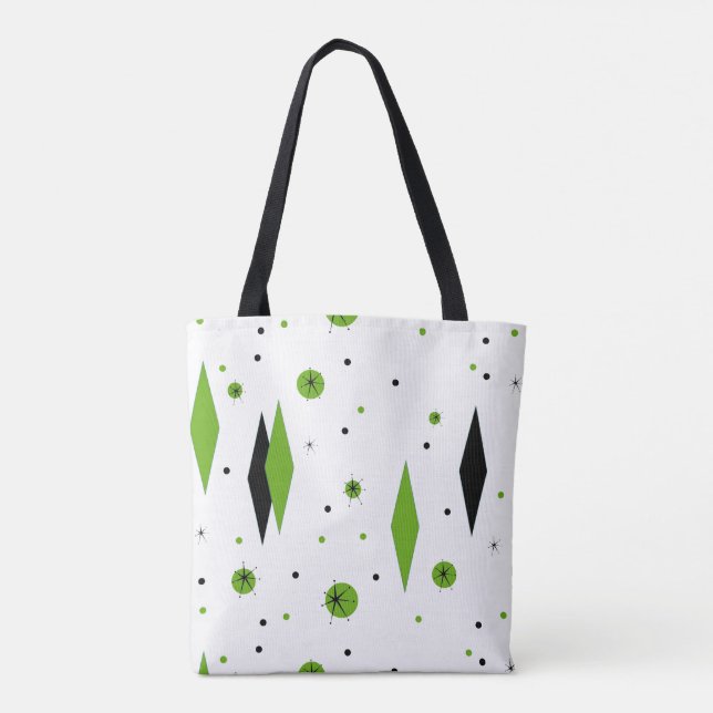 Sac fourre-tout Retro Green Diamonds et Starburst (Dos)
