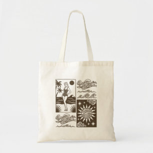 Sac fourre-tout Rétro Vintage Fille Pin-Up Plage V
