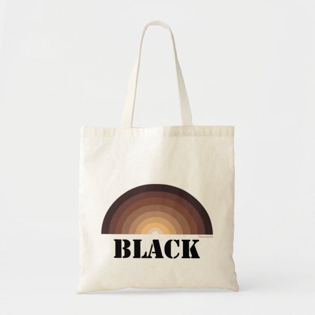 Sac fourre-tout réutilisable à ARC-EN-CIEL NOIR (Devant)