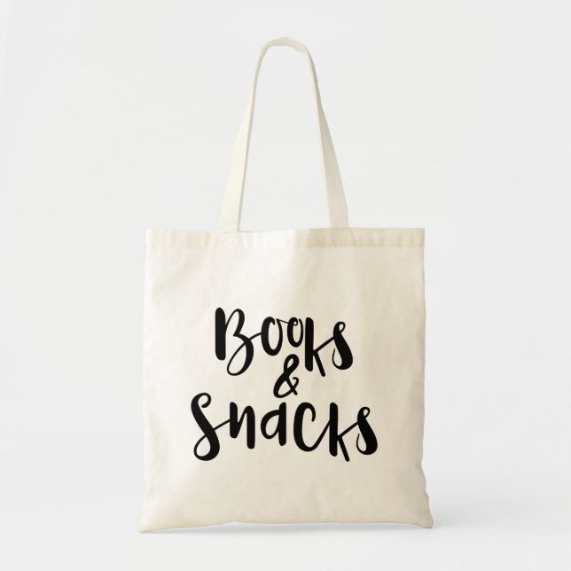 sac fourre-tout réutilisable "Books & Snacks" (Devant)