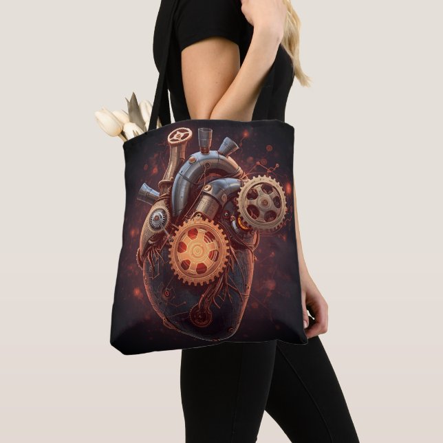Sac fourre-tout Robot Énergie – Design Tech Cœur E (De près)