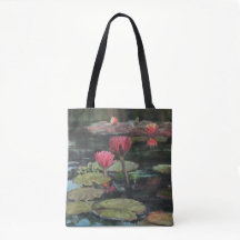 Sac fourre-tout rose à étang de lis