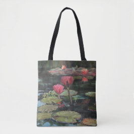 Sac fourre-tout rose à étang de lis
