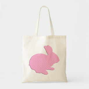 Sac fourre-tout rose à lapin de Pâques de