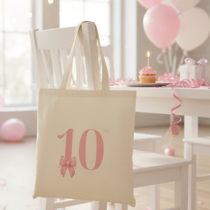 Sac fourre-tout rose à nœud pour fille de 10 ans