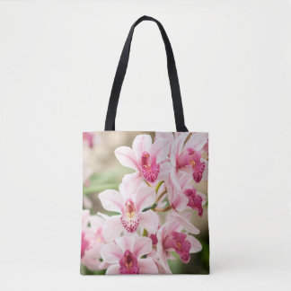 Sac fourre-tout rose à orchidée réutilisable
