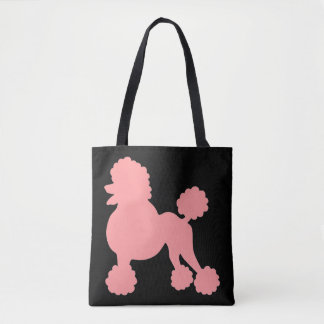 Sac fourre-tout rose à toile de caniche