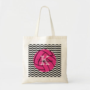 Sac fourre-tout rose à volleyball de monogramme