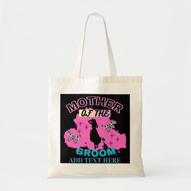 Sac fourre-tout rose bleu et noir pour la mère du  (Devant)