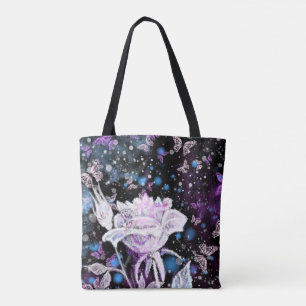Sac fourre-tout Rose d'hiver avec papillons