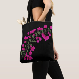 Sac fourre-tout rose fuchsia à bouganvillée