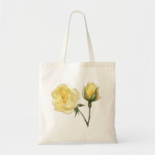sac fourre-tout "Rose jaune avec bourgeon" (Devant)