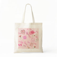 Sac fourre-tout rose kawaii féminin.