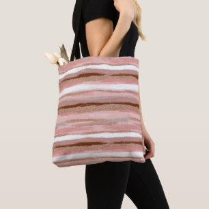 Sac fourre-tout rose Parties scintillant or rayé